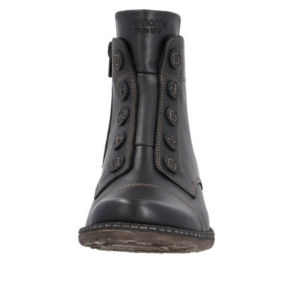 Remonte Leather Women's mid height boots| D4392 Mid-height Boots - Black | Free Delivery