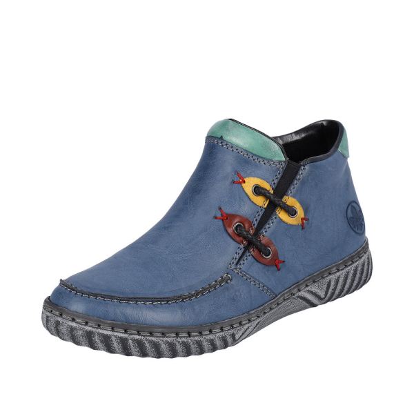 Rieker Synthetic Material Women's short boots| N0959 Ankle Boots - Blue | Free Delivery