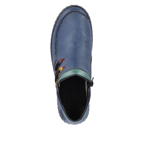 Rieker Synthetic Material Women's short boots| N0959 Ankle Boots - Blue | Free Delivery