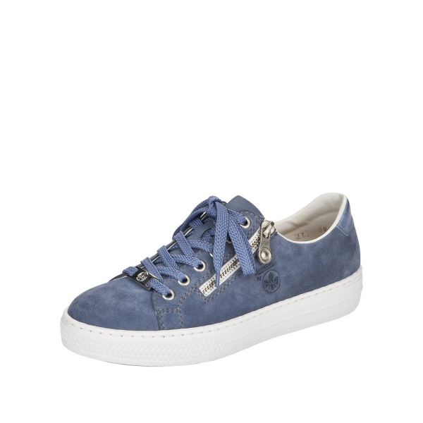 Rieker Women's shoes | Style L59L1 Athletic Lace-up with zip - Blue | Free Delivery
