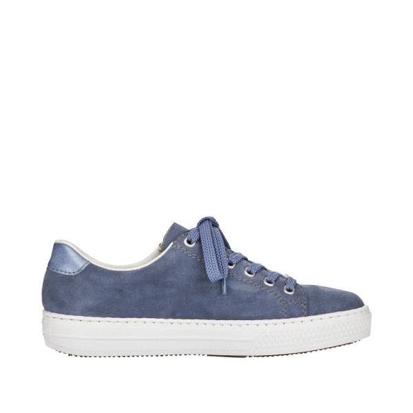 Rieker Women's shoes | Style L59L1 Athletic Lace-up with zip - Blue | Free Delivery