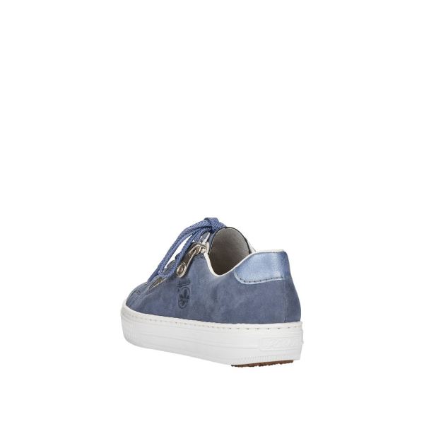 Rieker Women's shoes | Style L59L1 Athletic Lace-up with zip - Blue | Free Delivery