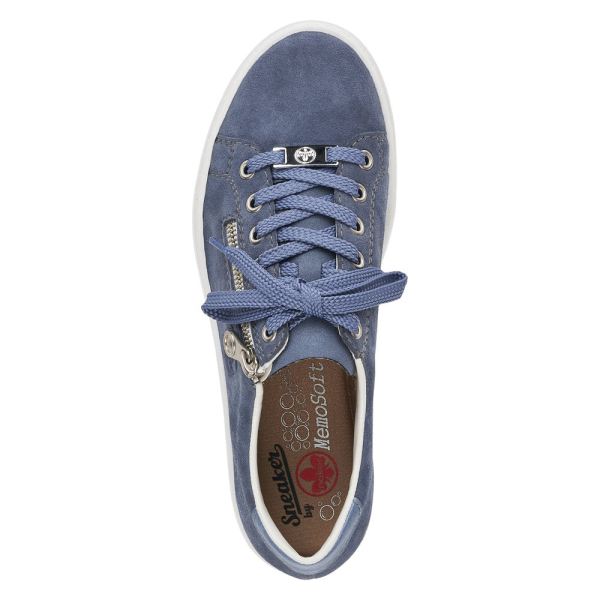 Rieker Women's shoes | Style L59L1 Athletic Lace-up with zip - Blue | Free Delivery