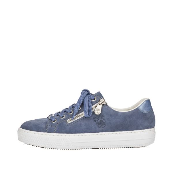 Rieker Women's shoes | Style L59L1 Athletic Lace-up with zip - Blue | Free Delivery