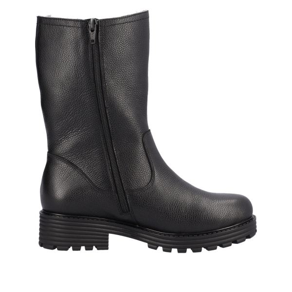 Remonte Leather Women's Mid Height Boots| D0W76 Mid-height Boots - Black | Free Delivery