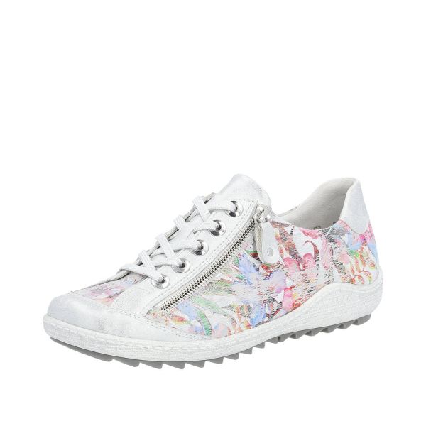 Remonte Women's shoes | Style R1402 Casual Lace-up with zip - White Combination | Free Delivery