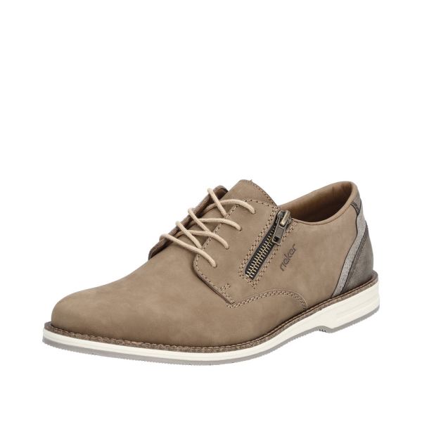 Rieker Men's shoes | Style 12505 Dress Lace-up with zip - Brown | Free Delivery