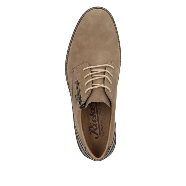 Rieker Men's shoes | Style 12505 Dress Lace-up with zip - Brown | Free Delivery