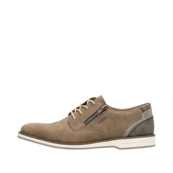 Rieker Men's shoes | Style 12505 Dress Lace-up with zip - Brown | Free Delivery