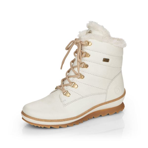 Remonte Leather Women's Mid Height Boots| R8480-01 Mid-height Boots - White | Free Delivery