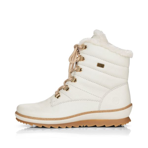 Remonte Leather Women's Mid Height Boots| R8480-01 Mid-height Boots - White | Free Delivery