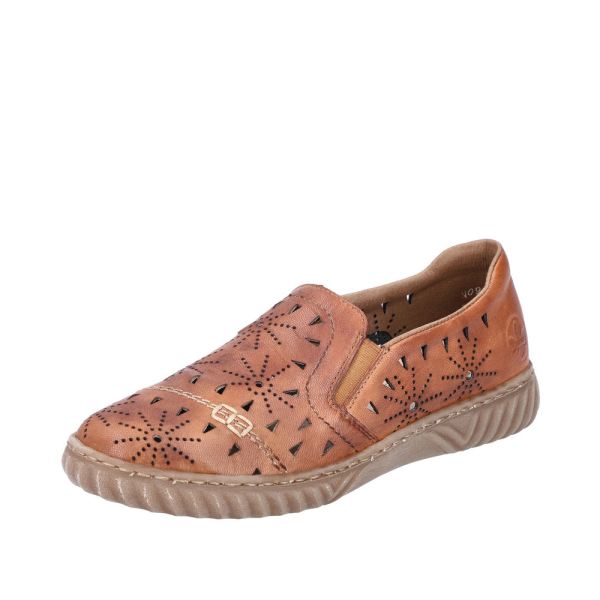 Rieker Women's shoes | Style N0967 Casual Slip-on - Brown | Free Delivery