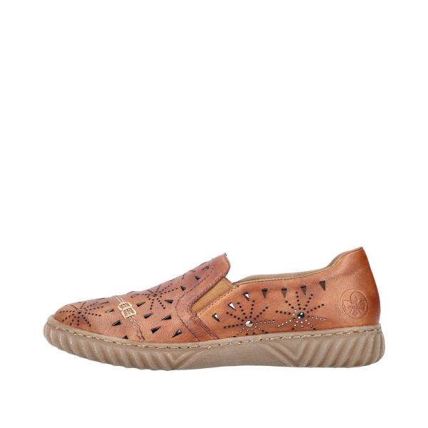 Rieker Women's shoes | Style N0967 Casual Slip-on - Brown | Free Delivery