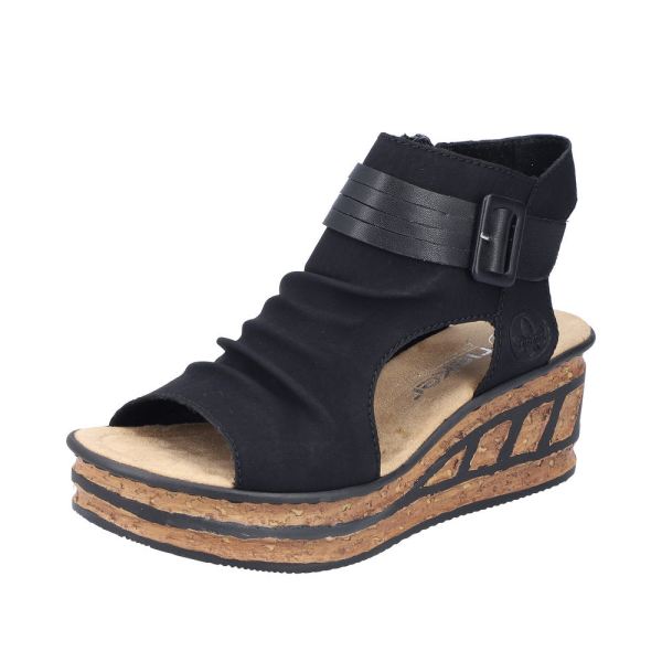 Rieker Women's sandals | Style 68191 Dress Sandal boot - Black | Free Delivery