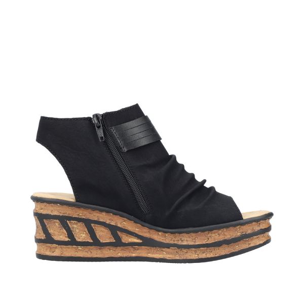 Rieker Women's sandals | Style 68191 Dress Sandal boot - Black | Free Delivery