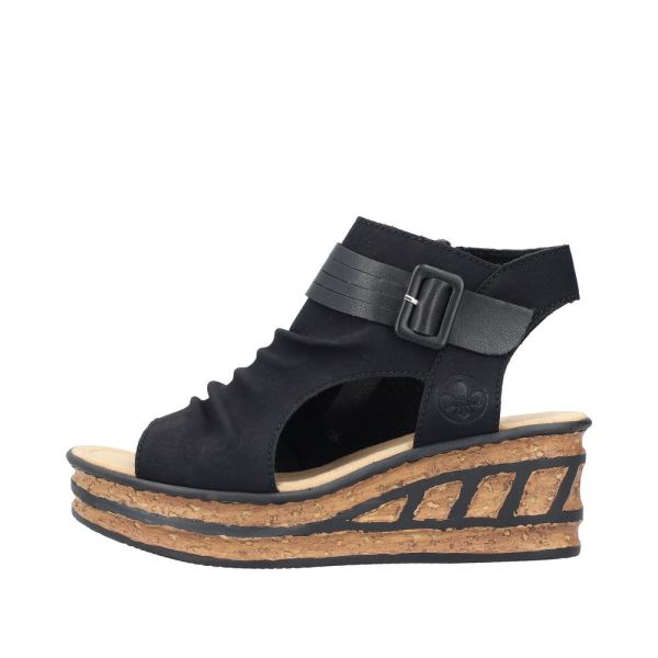 Rieker Women's sandals | Style 68191 Dress Sandal boot - Black | Free Delivery