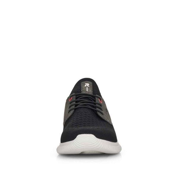 Rieker EVOLUTION Men's shoes | Style 07401 Athletic Slip-on - Black Combination | Free Delivery