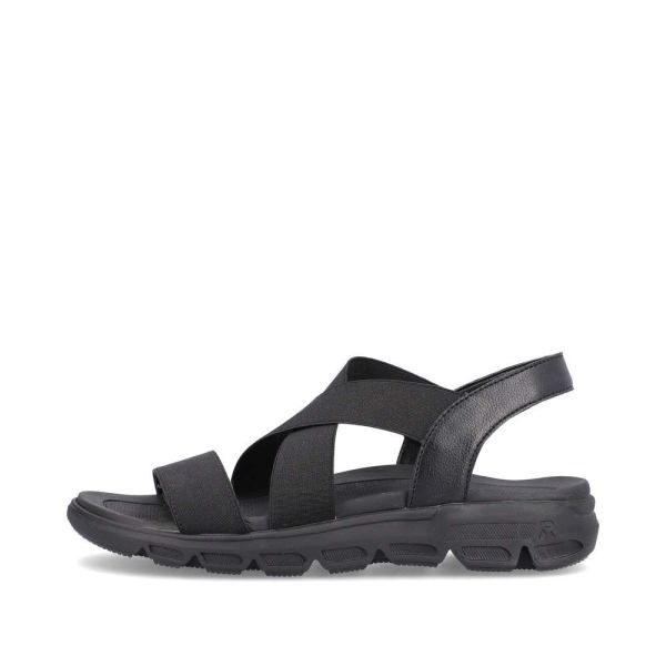 Rieker EVOLUTION Women's sandals | Style V8408 Athletic Sandal - Black | Free Delivery