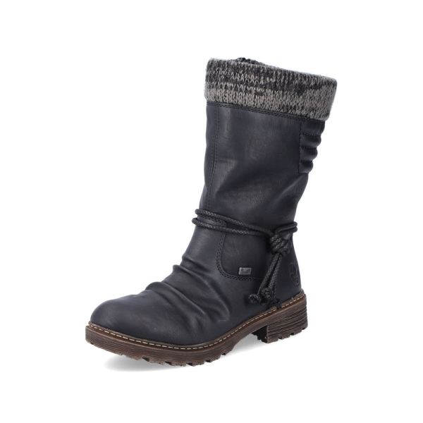 Rieker Synthetic leather Women's Mid height boots| Z4755 Mid-height Boots - Black | Free Delivery