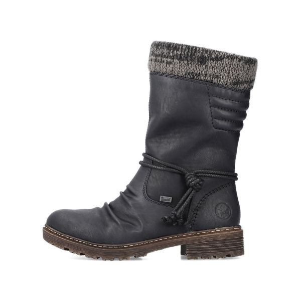 Rieker Synthetic leather Women's Mid height boots| Z4755 Mid-height Boots - Black | Free Delivery