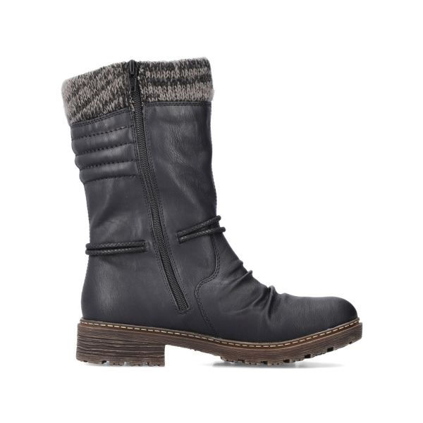 Rieker Synthetic leather Women's Mid height boots| Z4755 Mid-height Boots - Black | Free Delivery