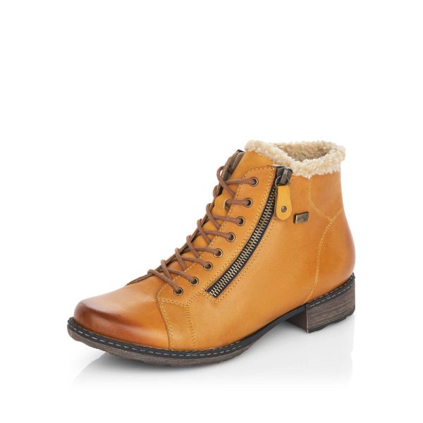 Remonte Leather Women's Mid Height Boots| D4372-01 Mid-height Boots - Yellow Combination | Free Delivery