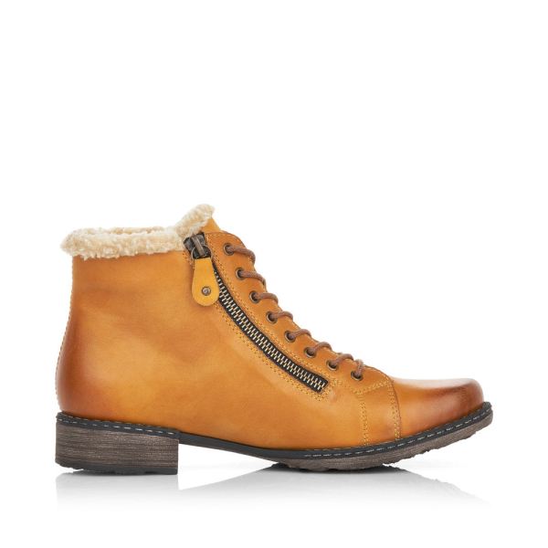 Remonte Leather Women's Mid Height Boots| D4372-01 Mid-height Boots - Yellow Combination | Free Delivery