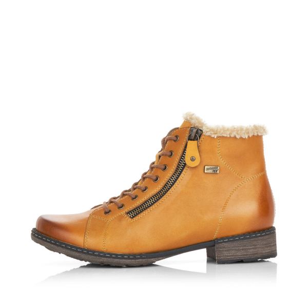 Remonte Leather Women's Mid Height Boots| D4372-01 Mid-height Boots - Yellow Combination | Free Delivery