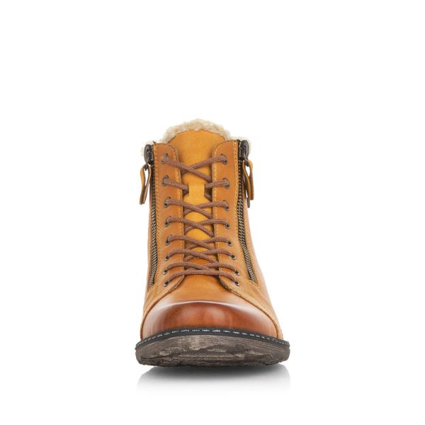 Remonte Leather Women's Mid Height Boots| D4372-01 Mid-height Boots - Yellow Combination | Free Delivery