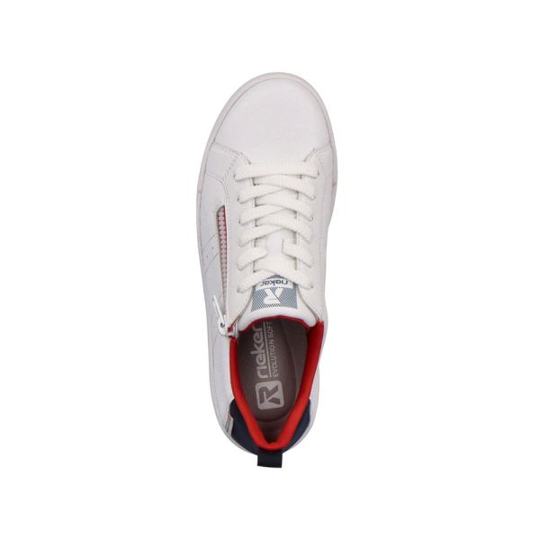 Rieker EVOLUTION Women's shoes | Style 41906 Athletic Lace-up with zip - White | Free Delivery