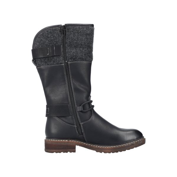 Rieker Synthetic Material Women's' Tall Boots| 94774 Tall Boots - Black | Free Delivery