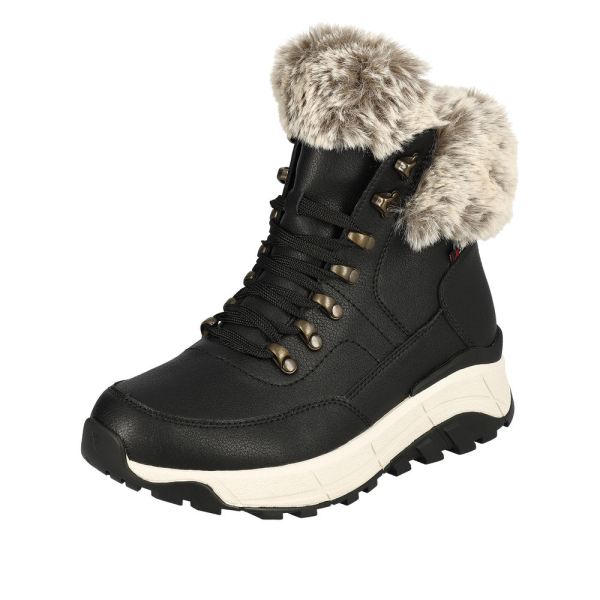 Rieker EVOLUTION Leather Women's Mid Height Boots| W0063-00 Mid-height Boots - Black | Free Delivery