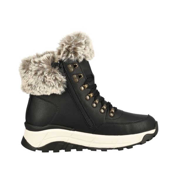 Rieker EVOLUTION Leather Women's Mid Height Boots| W0063-00 Mid-height Boots - Black | Free Delivery