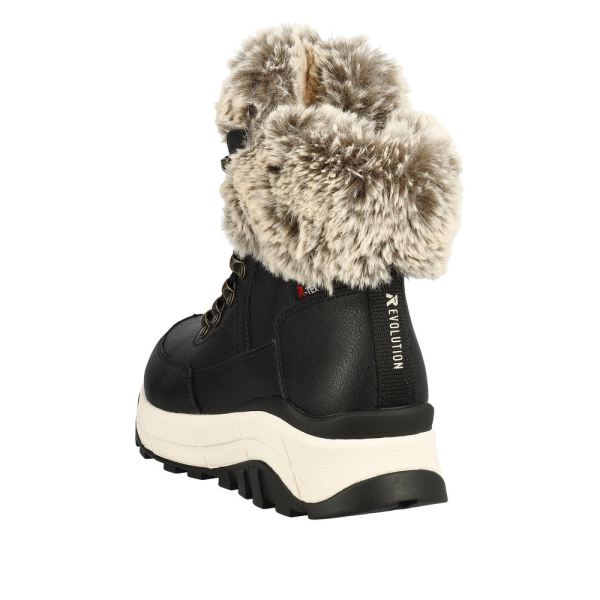 Rieker EVOLUTION Leather Women's Mid Height Boots| W0063-00 Mid-height Boots - Black | Free Delivery
