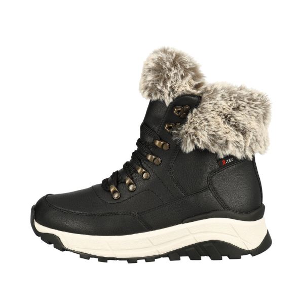 Rieker EVOLUTION Leather Women's Mid Height Boots| W0063-00 Mid-height Boots - Black | Free Delivery