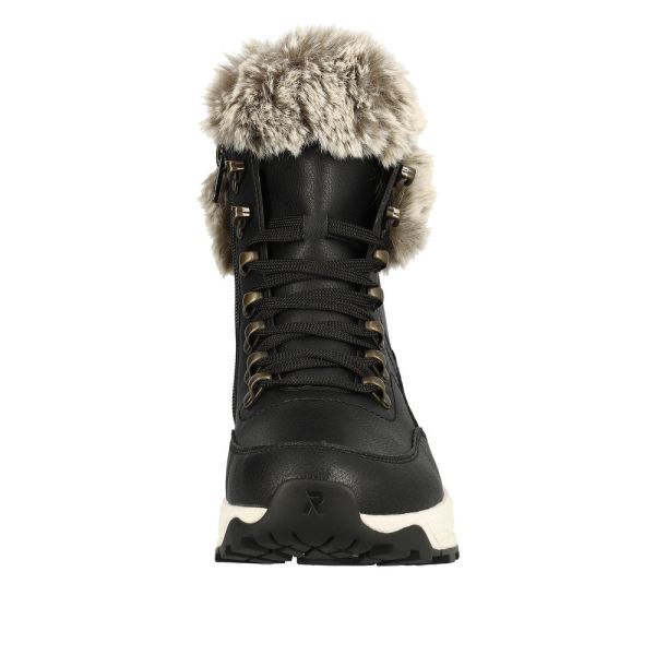 Rieker EVOLUTION Leather Women's Mid Height Boots| W0063-00 Mid-height Boots - Black | Free Delivery