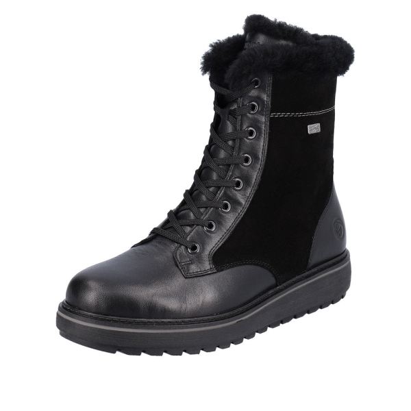 Remonte Suede Leather Women's Mid Height Boots | D0U76 Mid-height Boots - Black | Free Delivery