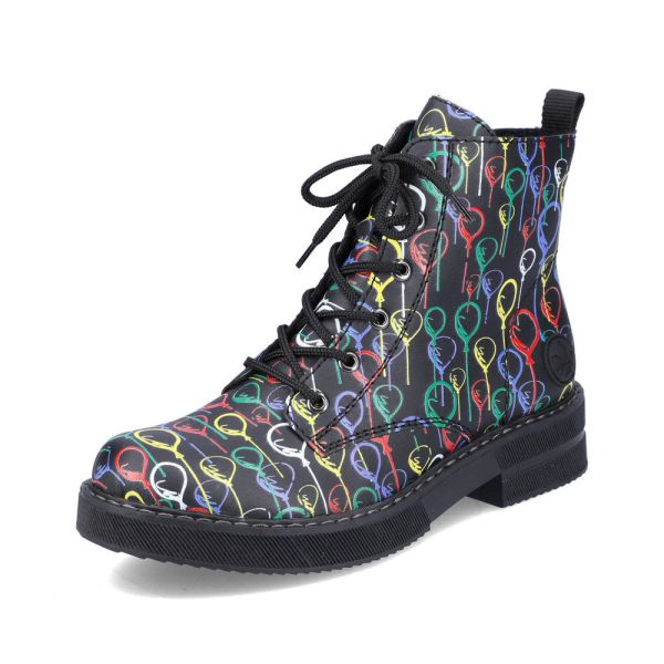 Rieker Synthetic leather Women's Short Boots| 72010-14 Ankle Boots - Black Combination | Free Delivery