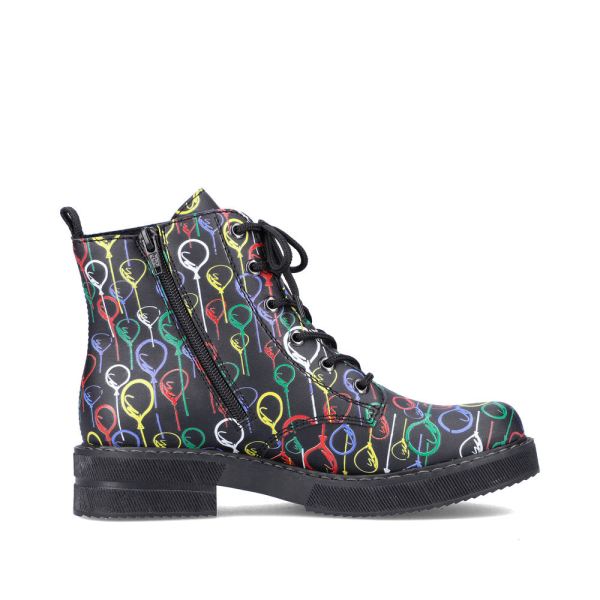 Rieker Synthetic leather Women's Short Boots| 72010-14 Ankle Boots - Black Combination | Free Delivery