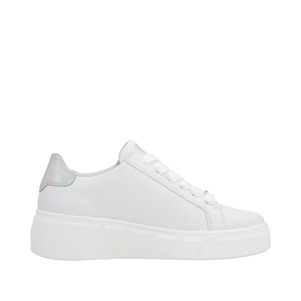 Rieker EVOLUTION Women's shoes | Style W0505 Athletic Lace-up with zip - White | Free Delivery