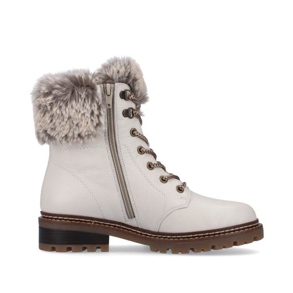 Remonte Leather Women's Short Boots| D0B74 Ankle BootsFiber Grip - White Combination | Free Delivery