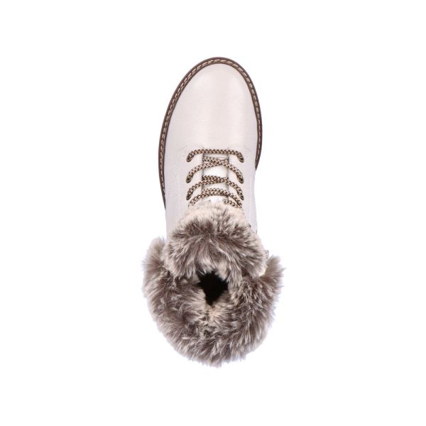Remonte Leather Women's Short Boots| D0B74 Ankle BootsFiber Grip - White Combination | Free Delivery