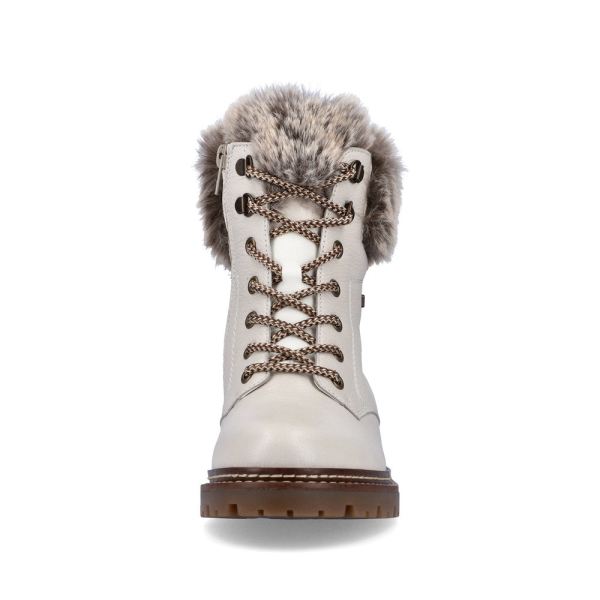 Remonte Leather Women's Short Boots| D0B74 Ankle BootsFiber Grip - White Combination | Free Delivery