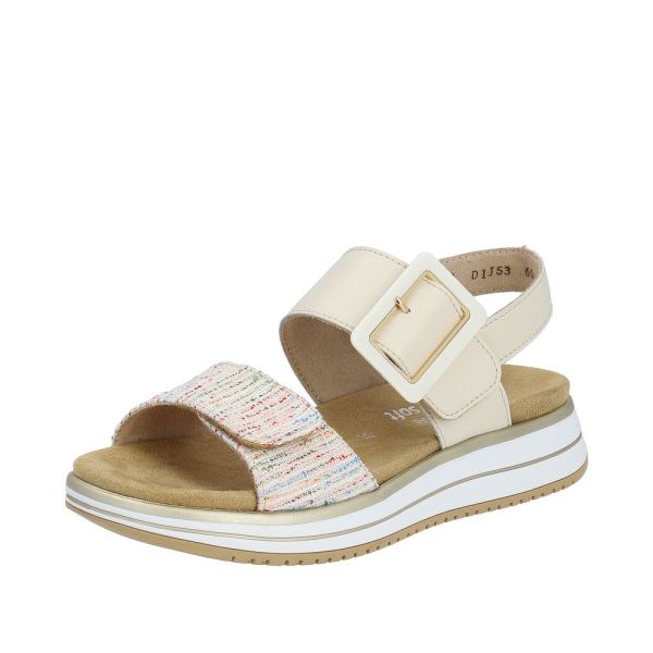 Remonte Women's sandals | Style D1J53 Casual Sandal - Beige Combination | Free Delivery