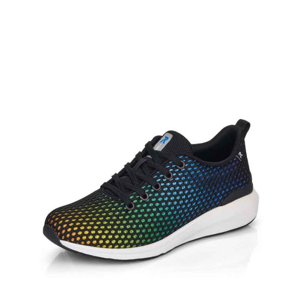 Rieker EVOLUTION Women's shoes | Style 40101 Athletic Lace-up - Black Combination | Free Delivery