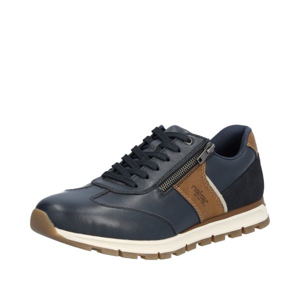 Rieker Men's shoes | Style B0501 Casual Lace-up with zip - Blue | Free Delivery