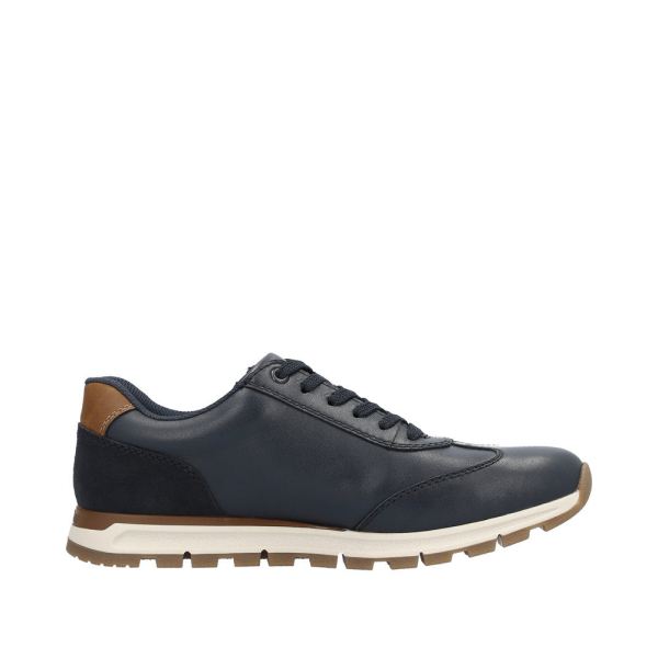 Rieker Men's shoes | Style B0501 Casual Lace-up with zip - Blue | Free Delivery