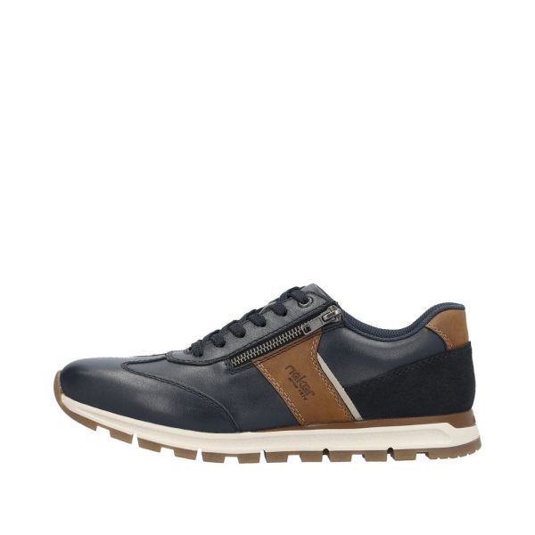 Rieker Men's shoes | Style B0501 Casual Lace-up with zip - Blue | Free Delivery