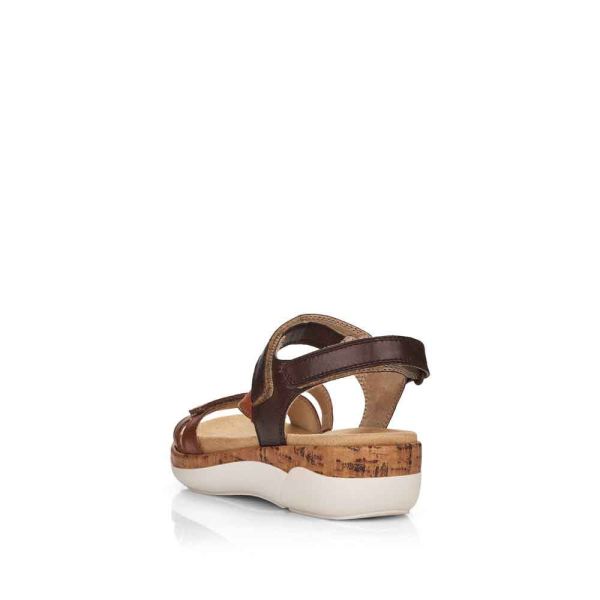Remonte Women's sandals | Style R6850 Casual Sandal - Brown Combination | Free Delivery