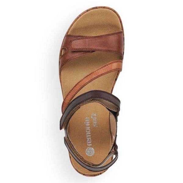 Remonte Women's sandals | Style R6850 Casual Sandal - Brown Combination | Free Delivery